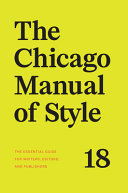 Book cover: The Chicago manual of style. 